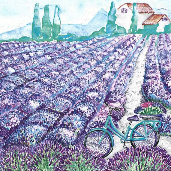 Lot De 2 Serviettes De Table Fleurs Aquarelles - France