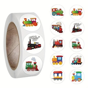 Pegatinas de trenes y locomotoras, 20 unidades, trenes de colores, pegatinas autoadhesivas