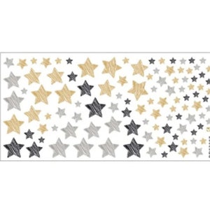 Sterrenstickers, schattige grijze en beige sterren zelfklevende stickers