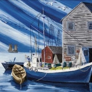 4 serviettes de table pour découpage, lot de 4 serviettes en papier, 33 x 33 cm (13 pouces), serviette de table - port, mer, bateau, bord de mer, serviette