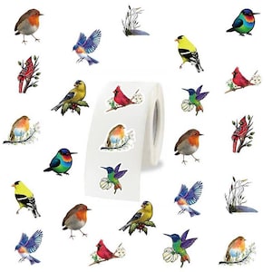 Vögel Sticker 20 Stück, Bunte Vögel, Selbstklebende Sticker
