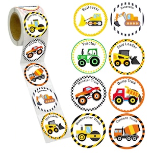 Stickers bouwmachines 20 stuks, zelfklevende sticker voor jongens