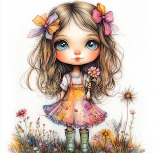 10 rustieke Boho Girl-clipart - hoge kwaliteit JPG's met vintage bloemencharme voor DIY, scrapbooking en printprojecten, boho Girls-clipart,