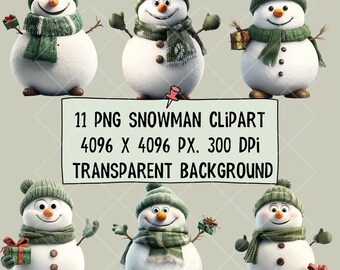 3D Snowman 11 PNG Clipart Winter Snowman, Printable Clipart, High Quality, Junk Journals, Paper Crafts,winter scene clipart, Christmas art