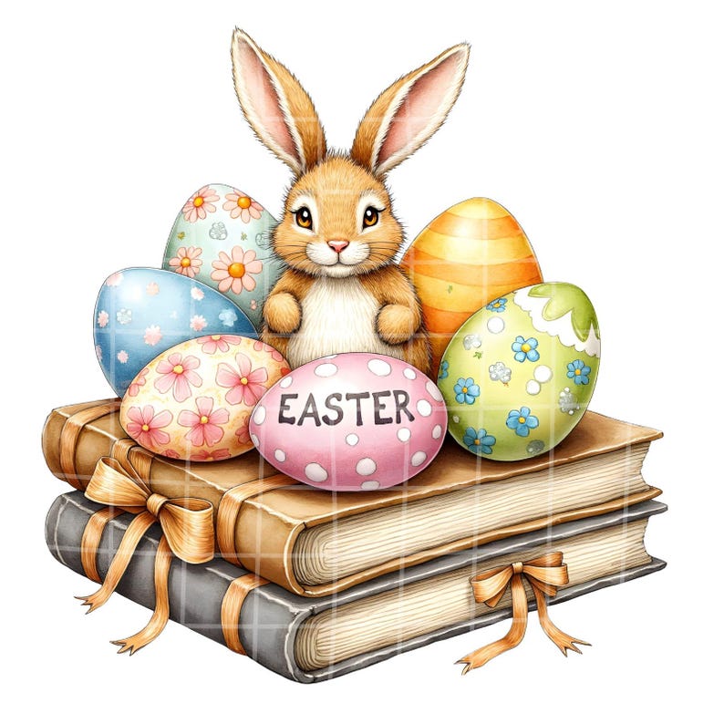 Easter Watercolor Clipart Bundle PNG, Pastel Spring Illustrations, High ...