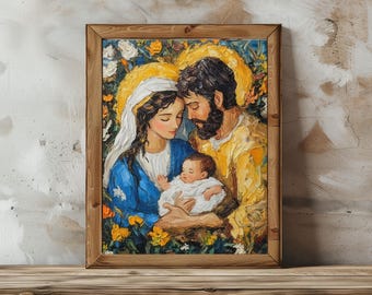 Nativity Scene Art: Mary, Joseph & Baby Jesus (Digital Download)