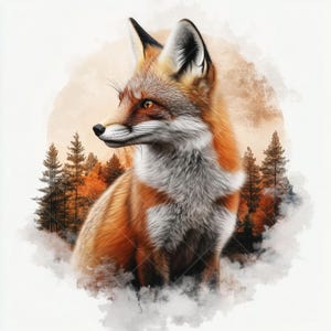 Aquarell Fuchs Clipart Bundle - 10 hochwertige JPGs - druckbare Tierkunst, Waldtiere, Papiermodell, Waldtiere