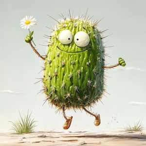 16 schattige cactus clipart jpg's – kawaii woestijnplanten, digitale cactus graphics voor ambachten, stickers, scrapbooking, Instant Download
