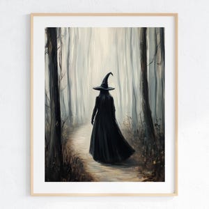 Witchy Decor Halloween Wall Art Printable Vintage Witch Halloween Rustic Halloween Decor Vintage Halloween Paintings Vintage Witch Wall Art
