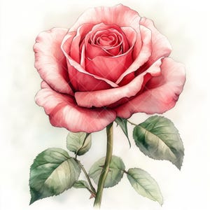 11 imágenes prediseñadas de rosas en acuarela: ilustraciones florales JPG de alta calidad en rosa, rojo y blanco para manualidades digitales, bodas y arte imprimible.