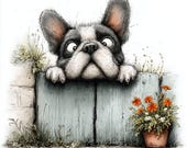 French Bulldog Clipart Bundle JPG, Frenchie Dog Illustrations, Cartoon Puppy Graphics, 36 Images, 5000px 300 DPI, digital download