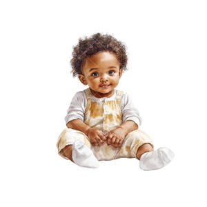 9 Black Baby Boy Png. Afro baby clipart. Baby shower boys, newborn boys clipart, neutral color scheme, watercolor png, black baby clipart
