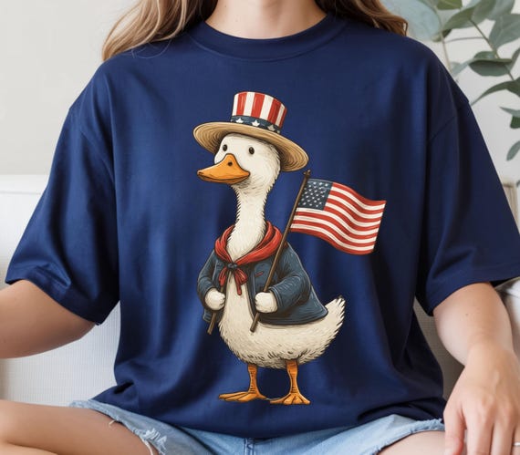 Patriotic Goose PNG, American Flag , 4th of July Goose Shirt Design, USA Independence Day Sublimation PNG, digital download