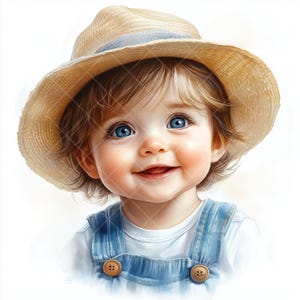 10 JPG Cute Little  Boy Cliparts Adorable Cartoon Illustrations for Prints, Sublimation & DIY Craft Projects, Junk Journal- Baby shower gift