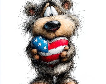 Patriotic Animals JPG Bundle, USA Clipart Set with American Flag Theme, 4th of July Independence Day Digital Download