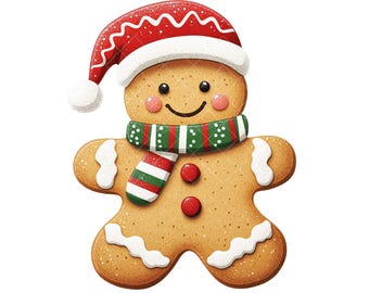 Weihnachtliches Clipart Set: Lebkuchen & Weihnachtsdeko (12 PNG Instant Download)
