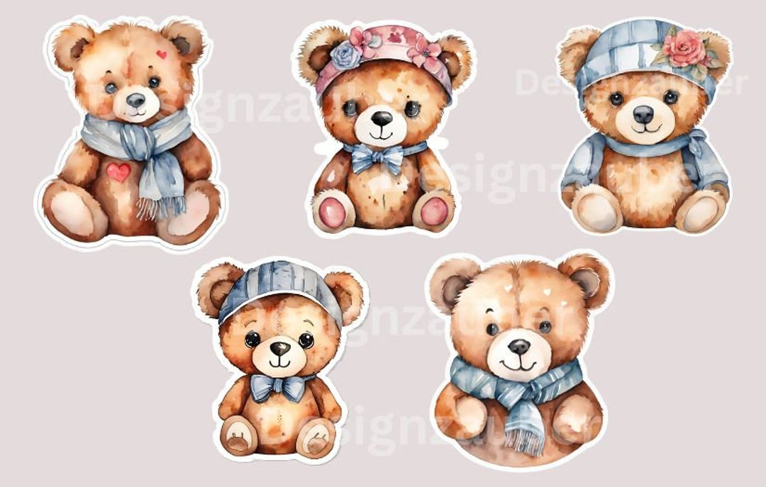 Süße Teddybär Sticker Set Aus 10 Png-dateien Für Diy-spaß Tier Sticker ...