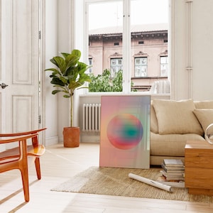 Pink aura gradient wall art, aura energy digital prints, mystic energy poster, spiritual aura art for bedroom