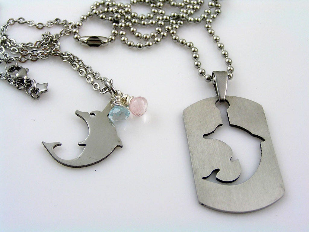 Matching Couple Necklaces Dolphin 