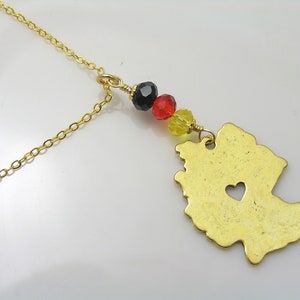 Germany Map Necklace, Flag Colors, N1867g
