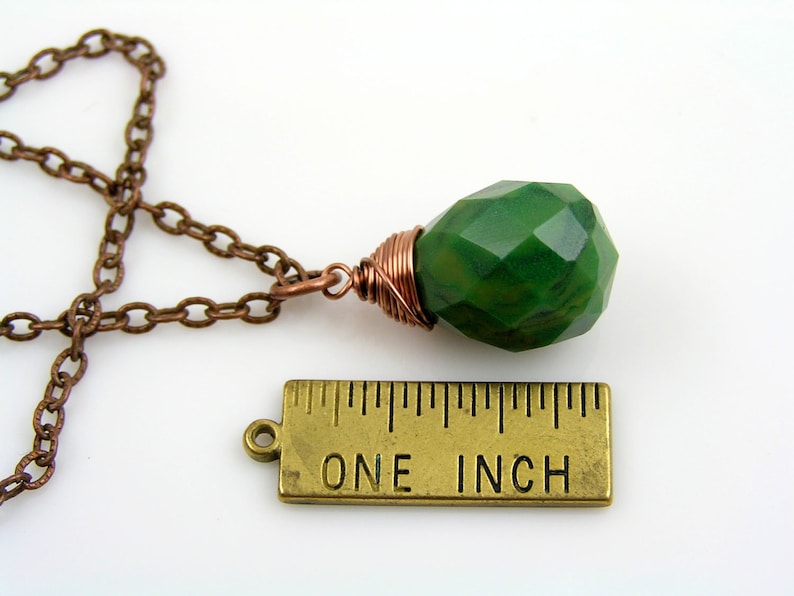 N2049 Green Jade Pendant Jade Necklace Gemstone Jewelry African Jade Jewelry Wire Wrapped Gemstone Necklace Copper Necklace
