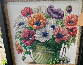 Diamant schilderij, uniek Moederdagcadeau, bloemen voor moeder, verjaardagscadeau, strasskunst, wanddecoratie, bloemenkunst, mixed mediakunst