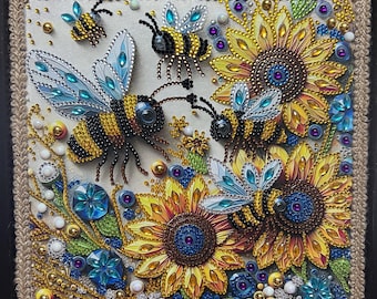 Bourdons, bourdonnement d'abeilles, abeilles actives, abeilles et tournesols