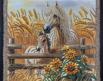Chevaux, scène de ferme, art de ferme, art de cheval, art de cow-boy