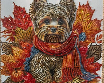 Couronne d'automne, couronne de chiot, décoration d'automne, couronne de feuilles, automne, automne