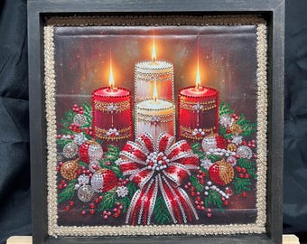 Bougies de Noël avec noeud