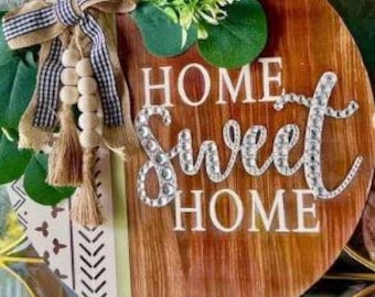Enseigne Home Sweet Home, plaque de porte, cadeau de pendaison de crémaillère, enseigne Boho home sweet home, cadeau de clôture pour l'immobilier