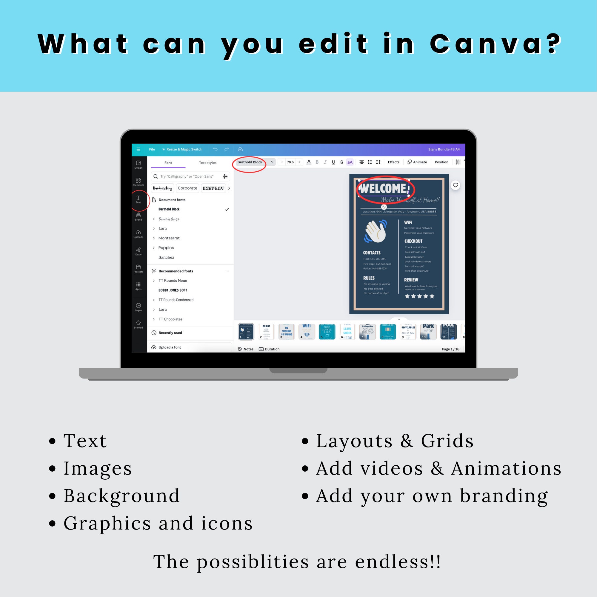 Super Host Airbnb Welcome Sign, Canva Editable Vacation Rental Signage ...