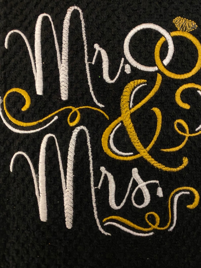 Mr. and Mrs. Embroidered Kitchen Towel image 4