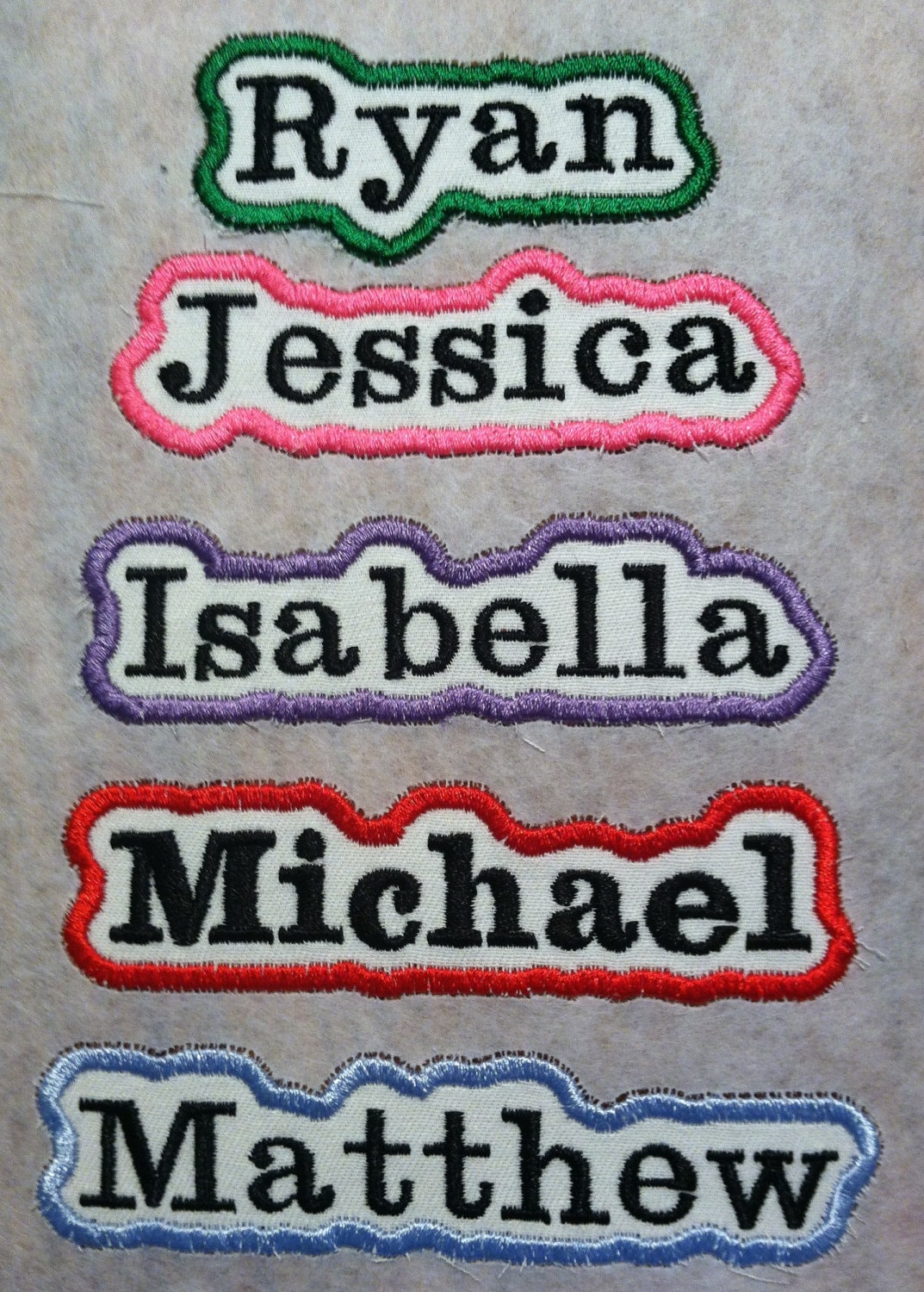 Personalized Embroidered Iron On Name Patch