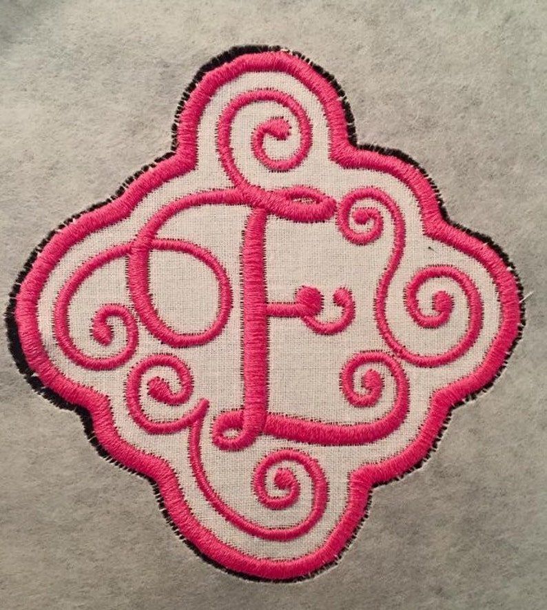 Iron On/Sew On Monogram Applique Patch image 3