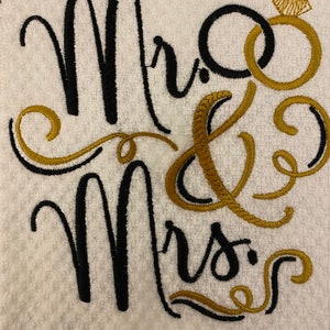 Mr. and Mrs. Embroidered Kitchen Towel image 2