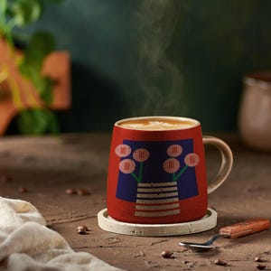 Floral I | Ceramic Mug | Handcrafted Ceramic Mug | Large Ceramic Mug | Handmade Ceramic Mug | Housewaming Gift | Worldwide Shipping