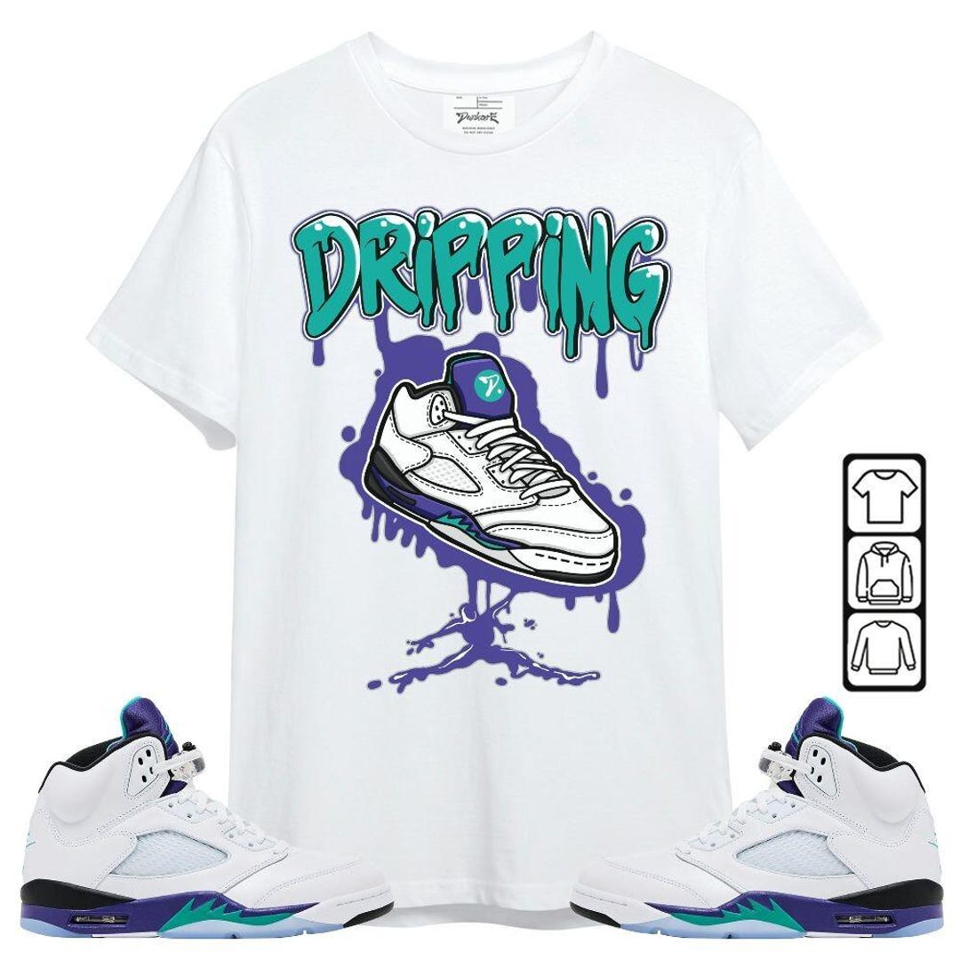 Sneaker Matching Tee Jordan Retro Grape 5s - Dripping Shoes - Etsy