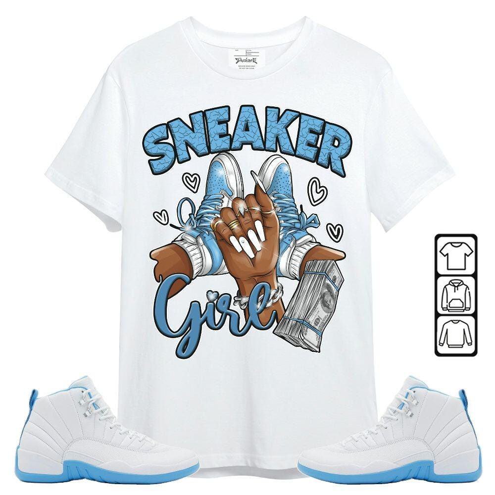 AJ 12 Melo 12s University Blue Shirt, Sneakerz Girlz Sweatshirt