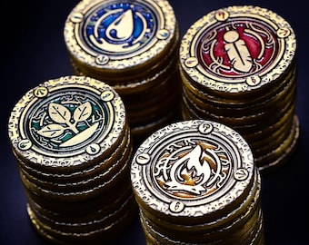 Seasons Board Game Upgrade | Metal Energy Tokens