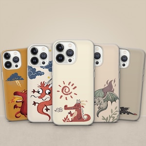 Funda para teléfono con diseño de dragones y serpientes de fantasía para iPhone 16e, 15, 14, Samsung S25 Ultra, S24FE, A55, A36, A26, Pixel 9, 8, 7