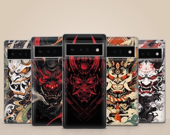 Oni Devil Phone Case Japanese demon Cover for Pixel 10, 9 Pro, 8Pro, 8A, 7, 7A, iPhone 17, 16 Pro, 15, Samsung S25, S24FE, A55, A26