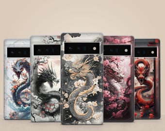Mystic Japanese Dragon Phone Case Mythology Cover for Pixel 10, 9 Pro, 8Pro, 8A, 7, 7A, iPhone 17, 16 Pro, 15, Samsung S25, S24FE, A55, A26