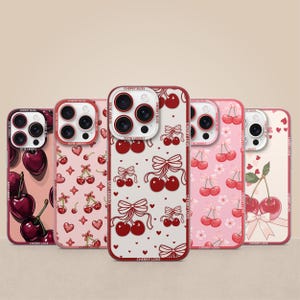 Custom Cherry Phone Case Summer Fruit Cover for iPhone 16Pro Max, 15Plus, 14, 13, 12 Samsung S25 Ultra, S24FE, S23FE, A56, A55, A36, A15