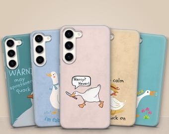 Coque en TPU Silly Goose Duck Meme pour Samsung, iPhone, Pixel