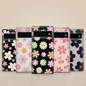 Retro petals Phone Case Vintage Flower Pattern Cover for Pixel 10, 9 Pro, 8Pro, 8A, 7, iPhone 17, 16 Pro, 15, Samsung S25, S24FE, A55, A26
