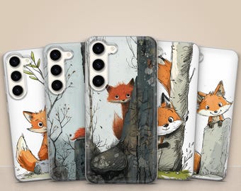 Bezaubernde Fuchs Handyhülle Wild Forest Foxy Cover für Samsung Galaxy S25, S24FE, S23, A55, A36, A26, iPhone 17, 16 Pro, 15 Pixel 10, 9, 8