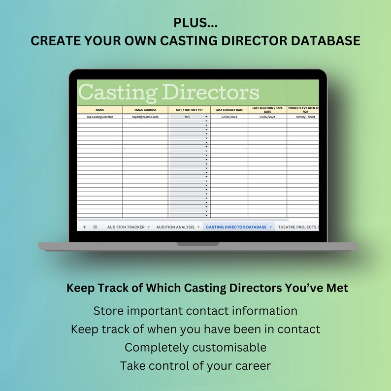 Ultimate Audition Tracker for Actors - Etsy