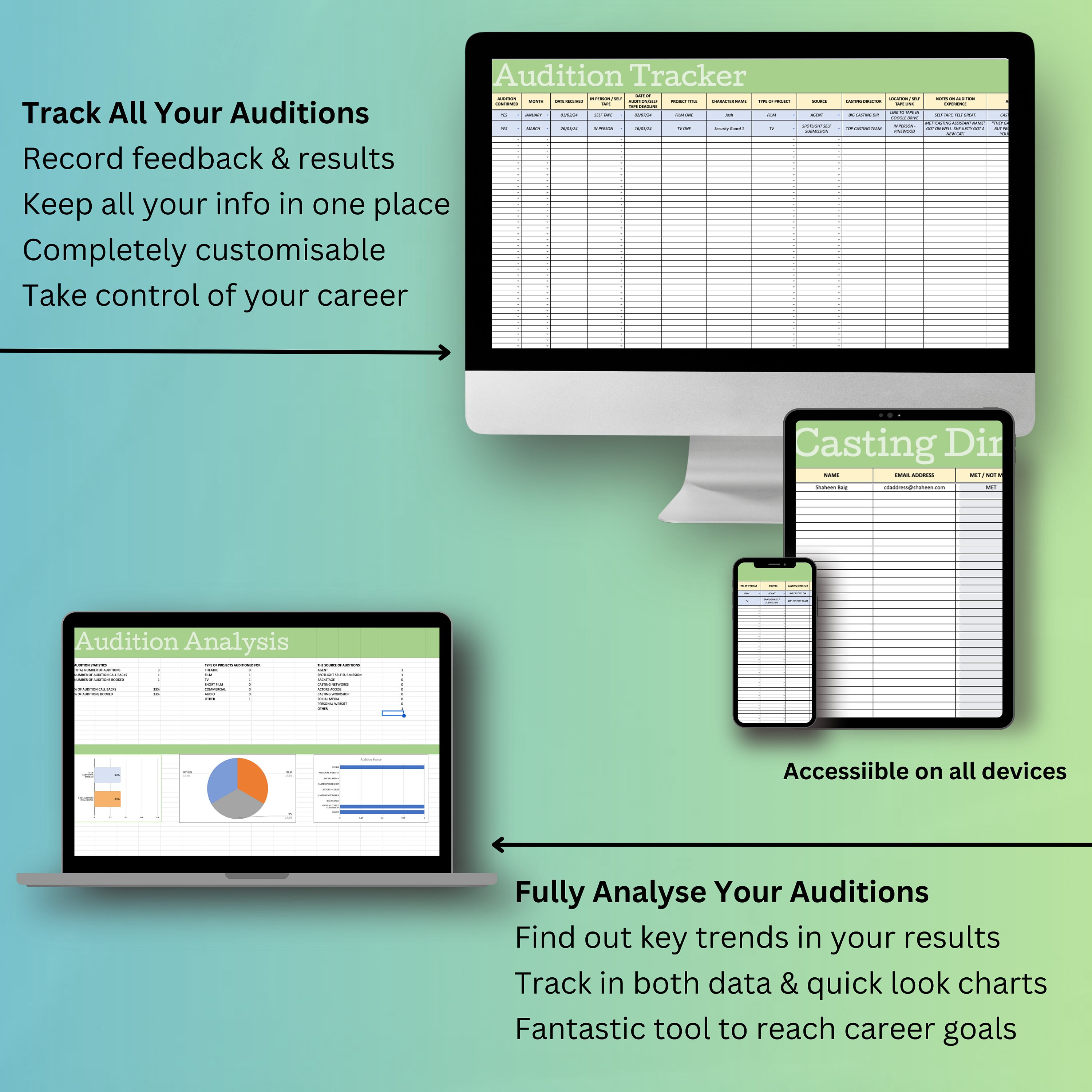 Ultimate Audition Tracker for Actors - Etsy