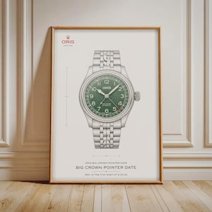 Oris Big Crown Pointer Date 01 754 7741 Watch Print, Luxury Horology Wall Art, Watch Lover Gift, Office Decor for Men